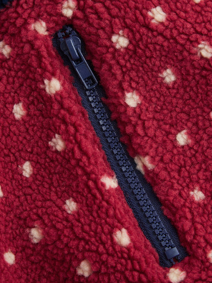 Fleece Collar Graphic Jacket