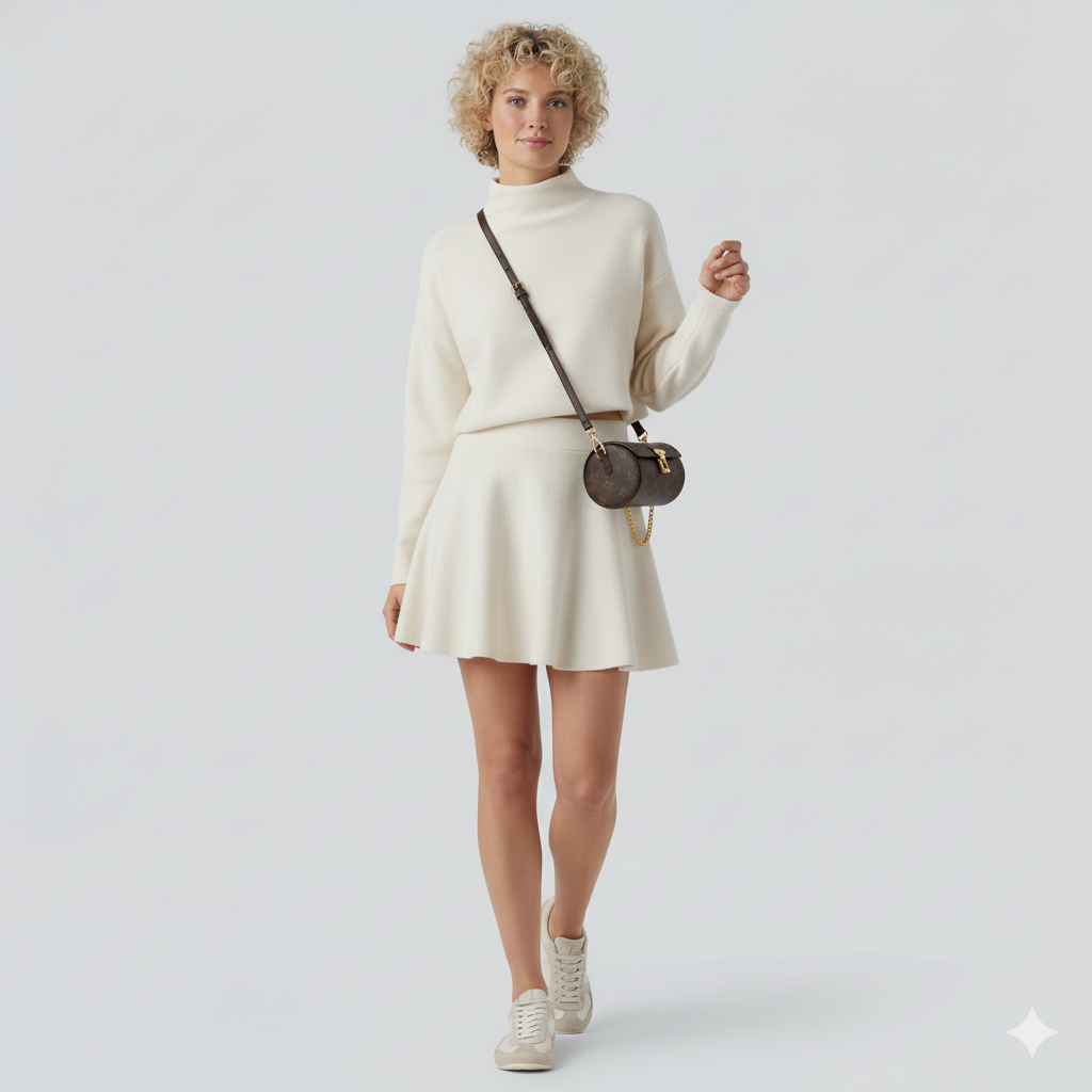 Knitted Ruffle Sweater Dress