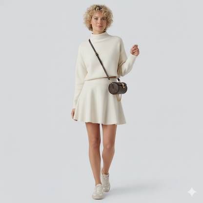 Knitted Ruffle Sweater Dress