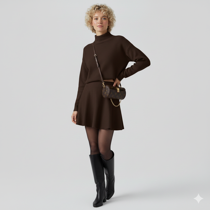 Knitted Ruffle Sweater Dress