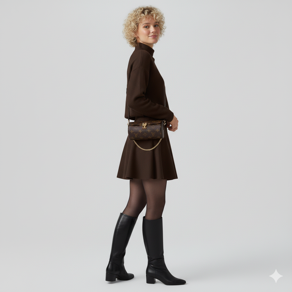 Knitted Ruffle Sweater Dress