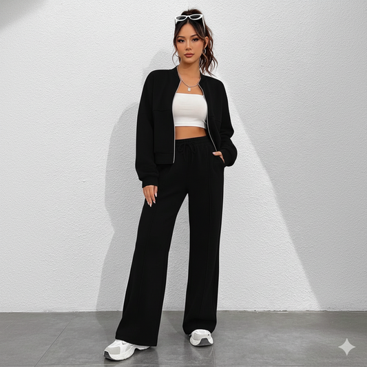 Striped Zip Jacket & Pants Set