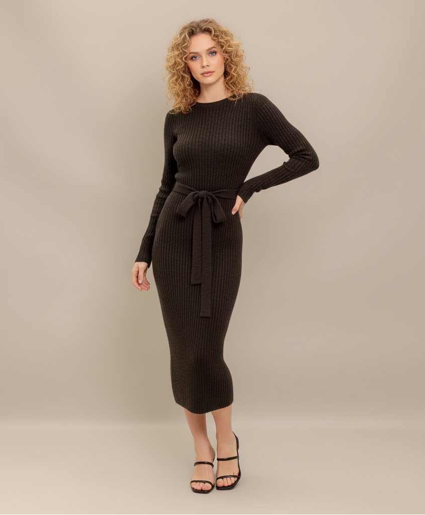 BE GOOD TO ME SWEATER MIDI DRESS