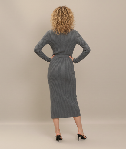 BE GOOD TO ME SWEATER MIDI DRESS